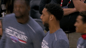 jumping new orleans pelicans GIF by NBA