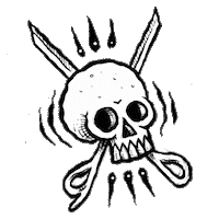 Hair Skull Sticker by Bullfrog