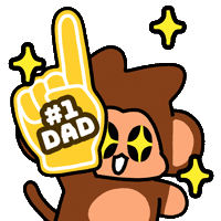 Fathers Day Monkey Sticker