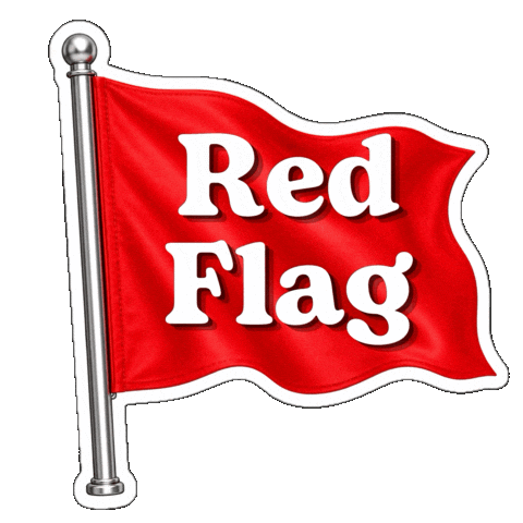 Warning Red Flag Sticker by NZ Collab