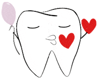 Happimola love heart kiss teeth Sticker