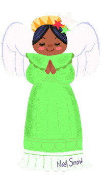 Black Angel Christmas Sticker