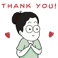 Thanks Thank You Sticker by Love Handle Comics