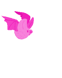 Flying Chauve-Souris Sticker by Poupoutte