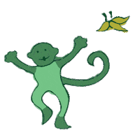 Green Monkey Vacation Sticker by Roller Rabbit