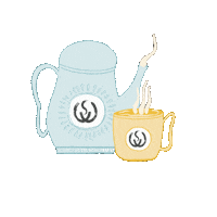 schmeckwerk hot coffee blue yellow Sticker