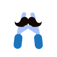 Hand Moustache Sticker by LottieFiles