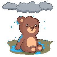 Sad Rainy Day Sticker by BEARISH