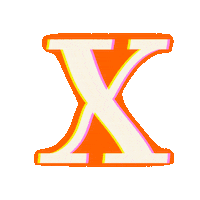 SignoritaChocolita white typography orange x Sticker