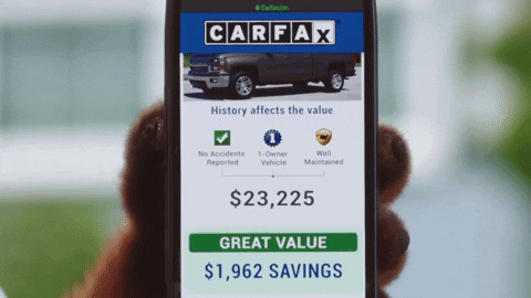 CARFAX giphygifmaker phone cars app GIF