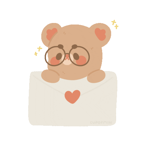 cupofmin giphyupload bear envelope cupofmin Sticker