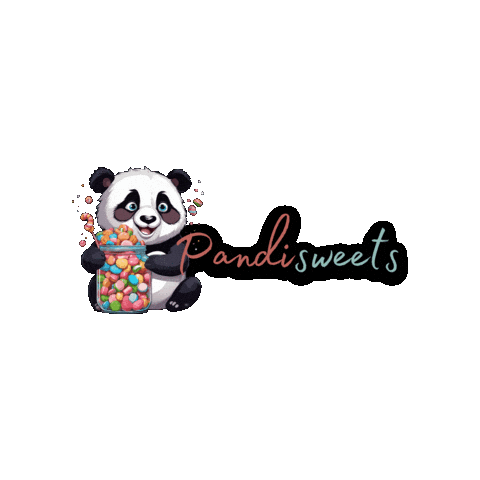 Pandisweets logo panda bonbon candyshop Sticker
