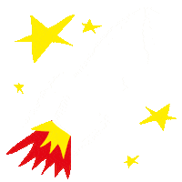 sterossetti space stars fly rocket Sticker