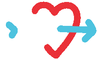 Red And Blue Love Sticker by Ai and Aiko