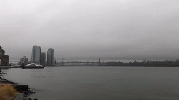 Storm Clouds Obscure New York City Skyline