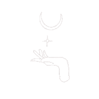 claramafra white magic moon hands Sticker