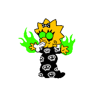 psststudio halloween fire skull simpsons Sticker