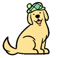 mulligansproshop golden retriever golfer wagging tail mulligan Sticker