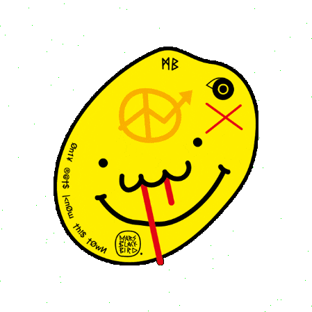 marsblackbird smile face peace silly Sticker