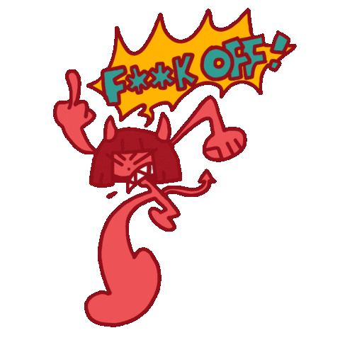 Angry Red Devil Sticker
