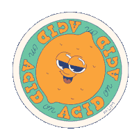 estudio_pum lettering acid lemon on acid Sticker
