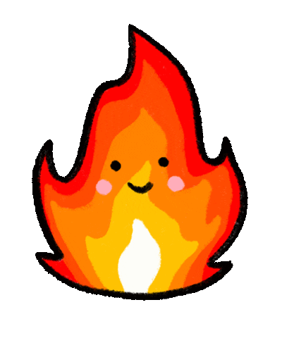 heya-hannah giphyupload cute kawaii fire Sticker