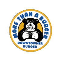 DOWNTOWNER logo bear burger fastfood Sticker