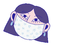 Face Mask Masque Sticker by Marie Boiseau