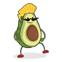 AvomanGrocer happy run glasses fruit Sticker