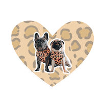 mortythepug pug frenchie leopard french bulldog Sticker