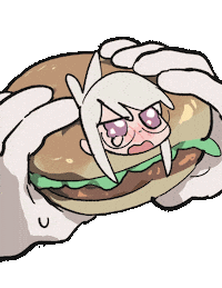 Burger Anime Girl Sticker