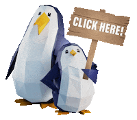 DashOfficialde penguin here click sign Sticker