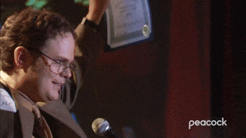 Dwight Pounding His Fists to Applause