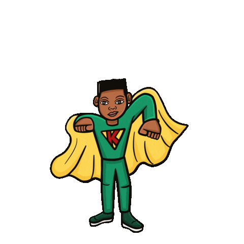 Flying Super Hero Sticker by JellaCreative