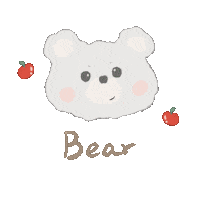 asumi_illustration bear apple asumi asumiillustration Sticker
