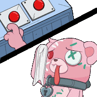 Nervous Red Buttons Sticker by Masters of Mayhem