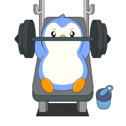 Working Out No Pain No Gain Sticker by Pudgy Penguins