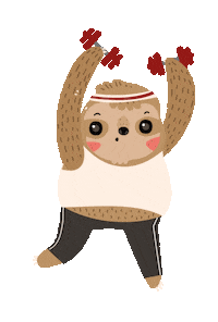gym sloth Sticker by Maria Jose Da Luz