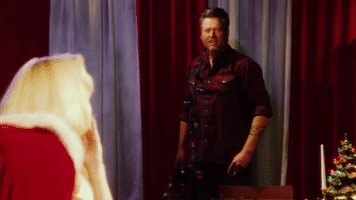 blake shelton christmas GIF by Gwen Stefani