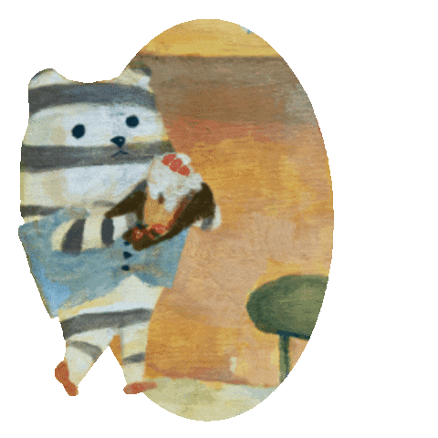 weijung giphyupload bear cake afternoontea Sticker