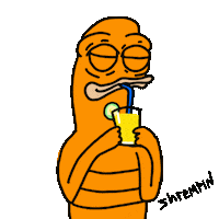 Orange Juice Drinking Sticker by shremps