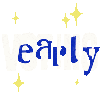 Illustrated gif. White and blue graphic letters entwined together, sparkles all around. Text, "Early voting."
