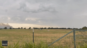 Intense Cloud-to-Ground Lightning Strikes Over Grassfire Near Alvord