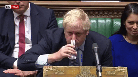 giphydvr thirsty giphynewsinternational brexit parliament GIF