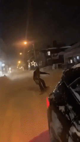 Car Tows Snowboarding Daredevil Through Rhode Island Streets