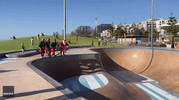 Western Australians Skateboard in Christmas Style