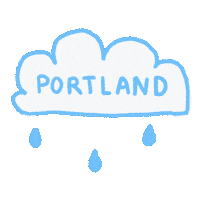 Portland Oregon Rain Sticker by Jonny Bummers