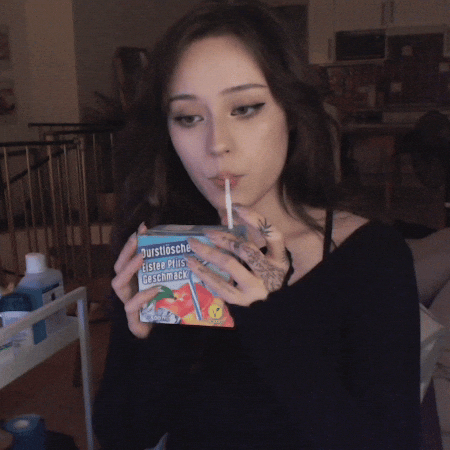 Cute Girl Drinking GIF