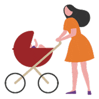 Stroller Babysitting Sticker by Minijob-Zentrale