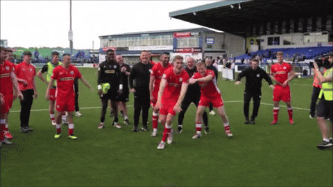 Celebration Tee Off GIF by Cliftonville Football Club